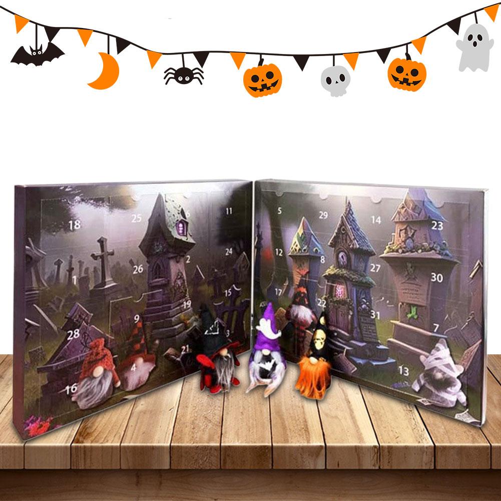 Halloween Advent Calendar Cartoon Gnome Doll Countdown Calendar Props Collectible Tabletop Ornaments Halloween Decoration 2025