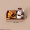 Realistic Dollhouse Miniature Coffee & Pastry Set Food Tray Accessory for Doll House Diorama Art Decor Collection Gift
