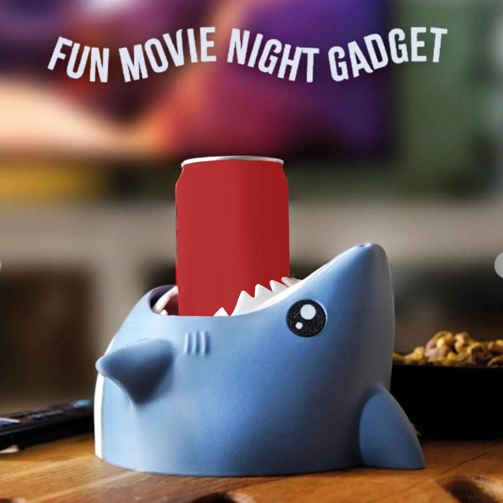 Drink Coasters 3D Printed Shark Eating Drinks Coasters Non-Slip Protection Desk Accessories for Housewarming Birthday Party
