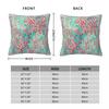 Red Coral On Pastel Cyan Square Pillowcase Polyester Linen Velvet Pattern Zip Decor Throw Pillow Case Sofa Seater Cushion 18"