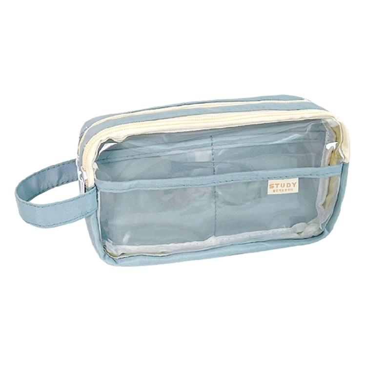 Large Capacity Pen Case Clear Pen Pouches Multifunctionnal Pencil Case Travel Cosmetic Storage Bag  for Girl Women