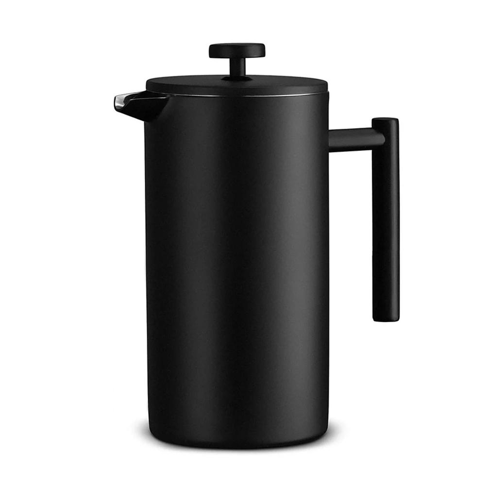 

Coffee French Press Pot Filters Press Handmade Stainless Steel Double Walled Insulated 1000ml Coffee Press Pot Coffeeware чорний