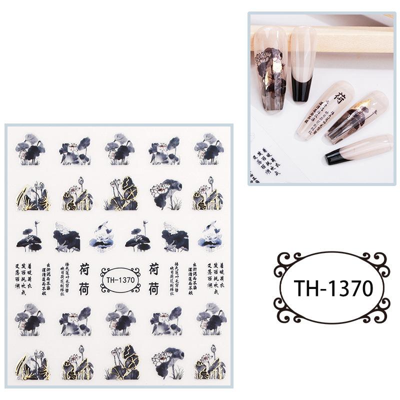 New Year Nail Art Stickers Bronzing Year of the Dragon Chinese Style Mahjong Cartoon Nail Stickers Decoration