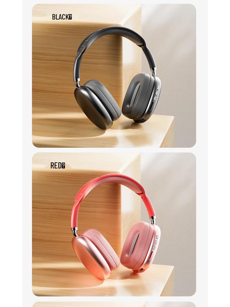 2025 Model Apple-Compatible Over-Ear Wireless Bluetooth Headphones with Heavy Bass