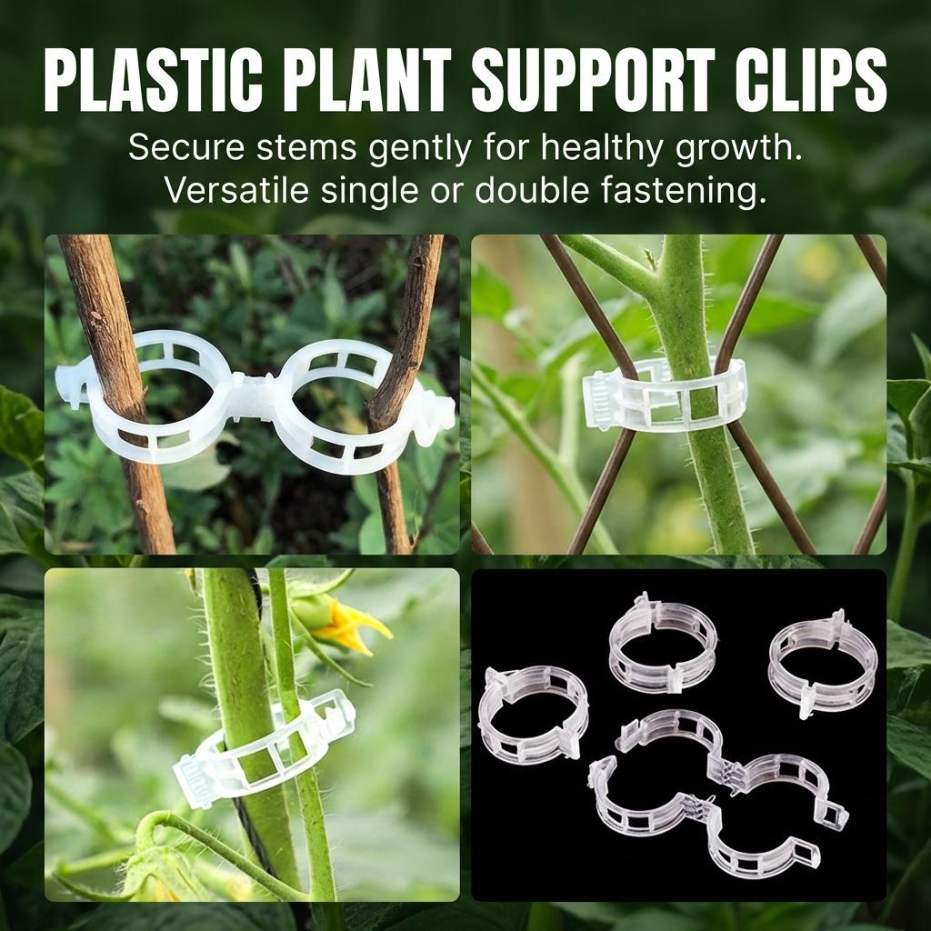 Plant Support Clips Plastic Vine Ties for Home Tomato Cucumber Gardening Use
