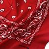 Trifong Bandana Red Handkerchief Adult Bandana Paisley Red 100% Cotton Cotton Bandana Men's Unisex 55cm x 55cm KC-D