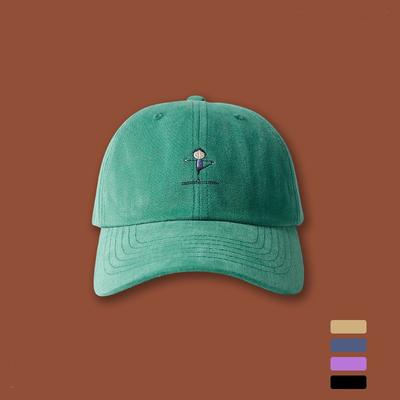Retro Yoga Embroidery Soft Top Cap Children's Casual Korean Version Sunscreen Baseball Cap Versatile Trendy Men