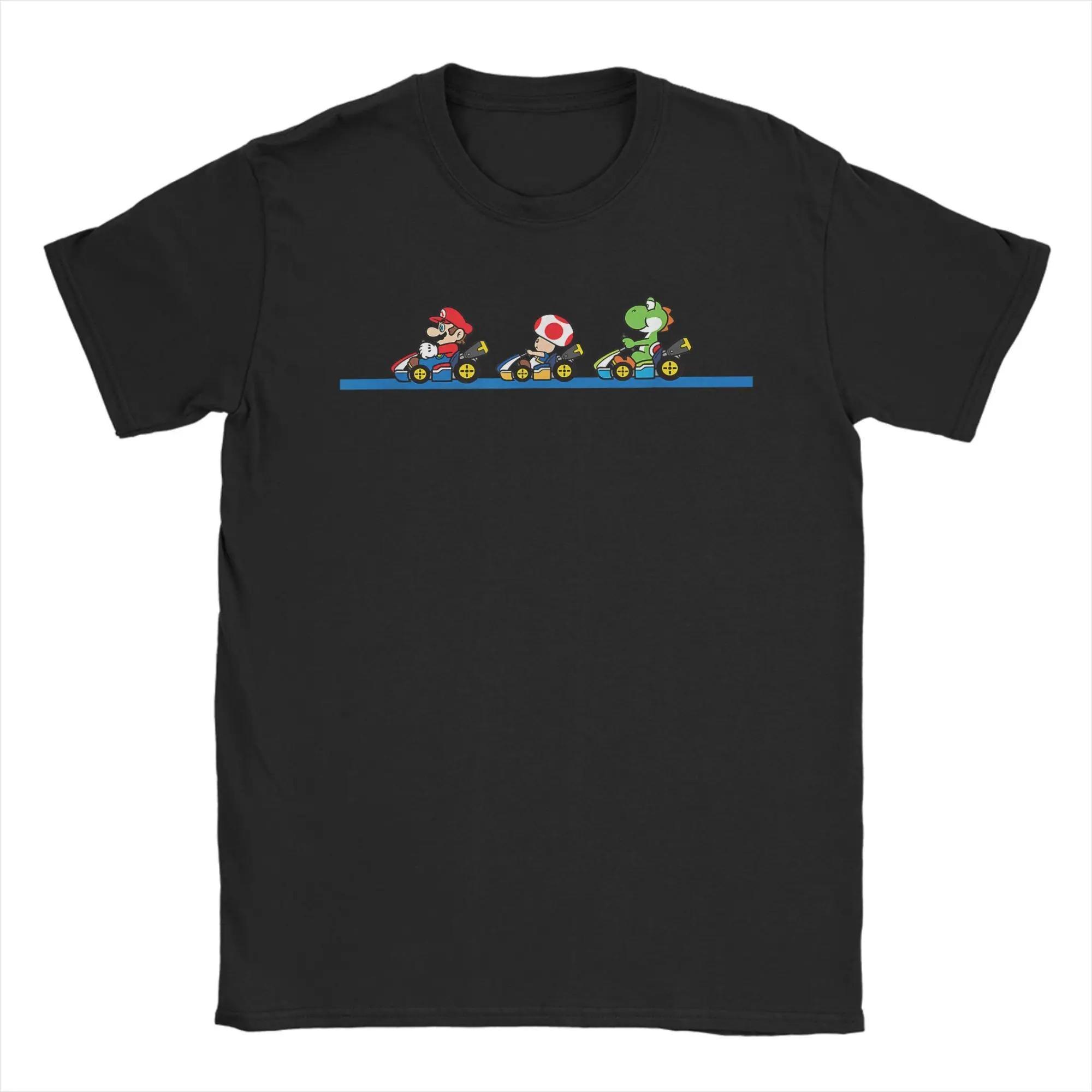 

Kart Yoshis Toad & Marios retro competition series T-shirt men s cotton T-shirt short-sleeved clothes in summer Y2k Short Sleeves Classic 4XL