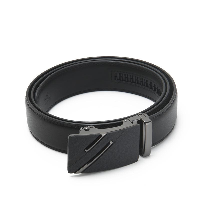 Frosted Automatic Buckle Opening Two Layer Cowhide Belt Business and Casual Men's Trendy Belt