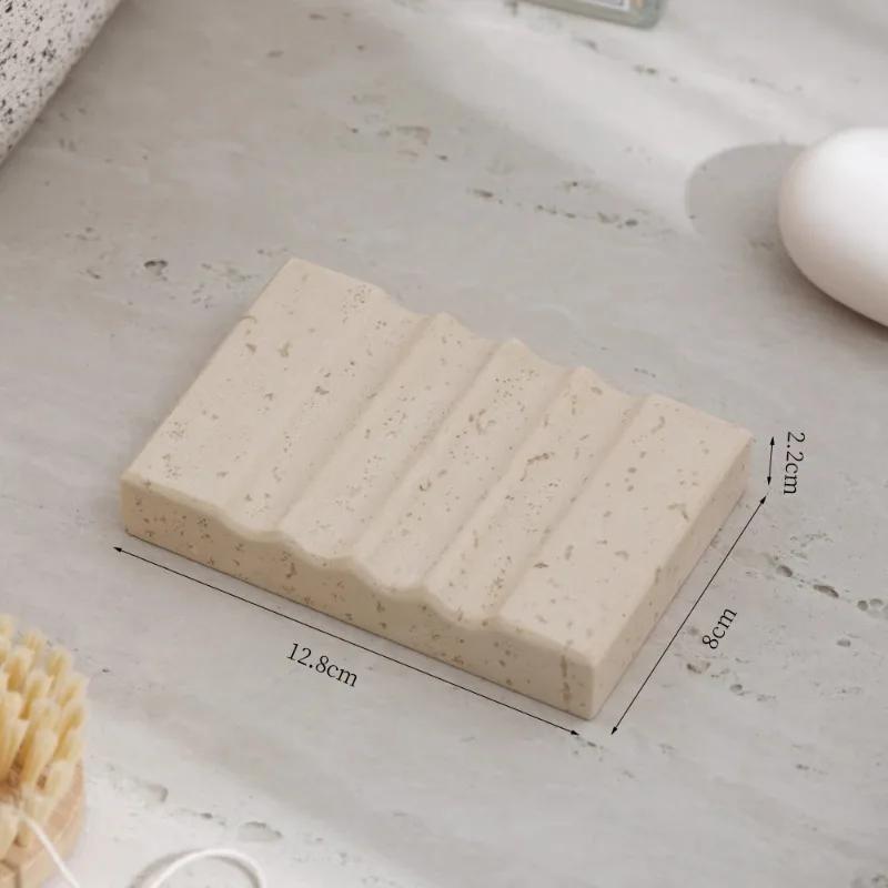 Стиль Ваби-Саби Ветряная Каменная Мыльница Продвинутая Светлая Роскошь Дренажная Подставка для Мыла Домашняя Ванная Комната Мыльница Аксессуары для Ванной
