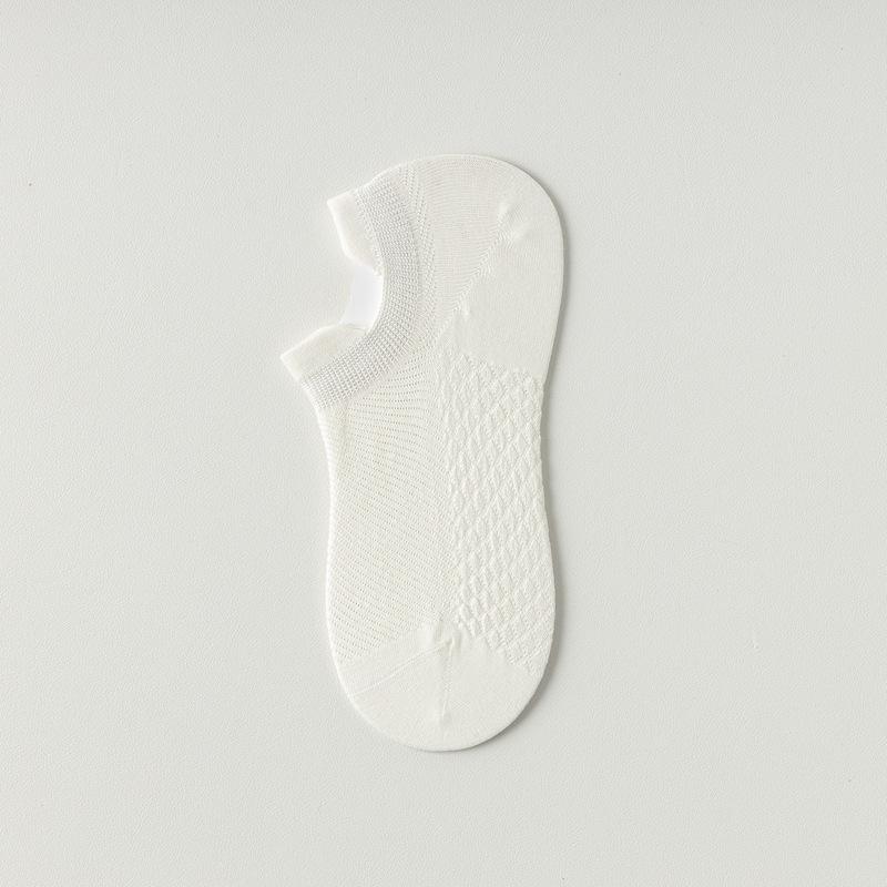 Spring And Summer Boat Socks Women S Shallow Mouth Boneless 100 Cotton Double Lift Ear Mesh Socks Invisible Women S Socks Antibacterial Deodorant One size белый