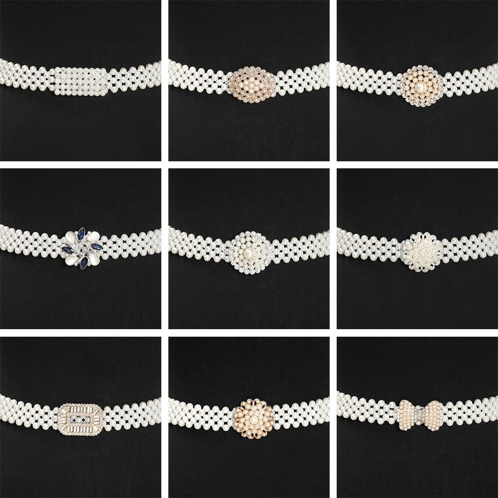 Ceinture simple à cordon de serrage avec élastique à la taille et perle pour femme