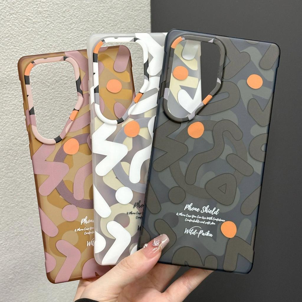 Ins StyleTrendy Graffiti Matte TPU PC Case for Samsung Galaxy S26 Ultra S25 S24 Ultra for MagSafe Wireless Charging Clear Cover