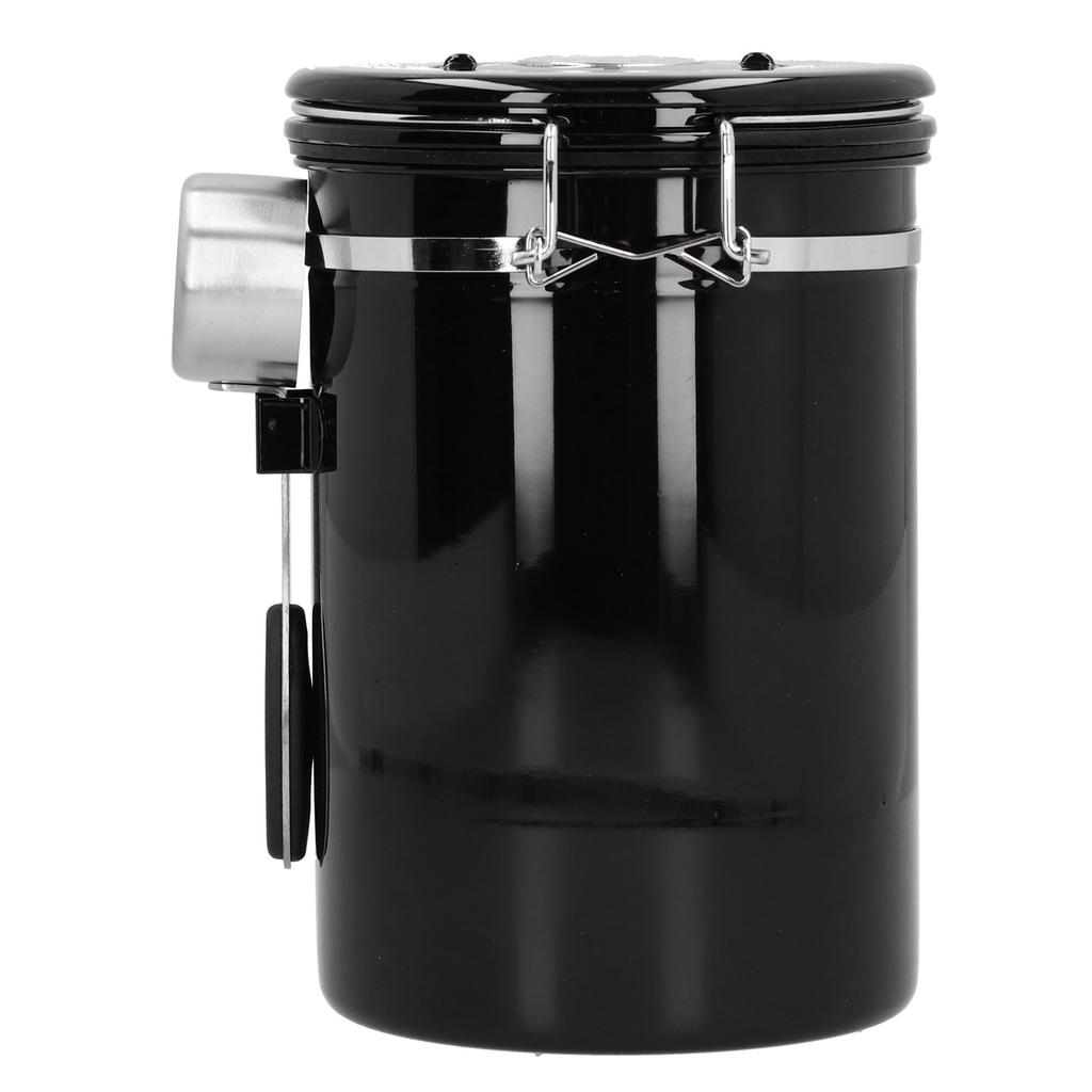 Coffee Beans Canister with Exhaust Valve Stainless Steel Storage Sealing Container with Spoon