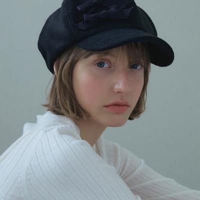 Poesiedame DOUBLE BOW MARGOT HAT IN BLACK