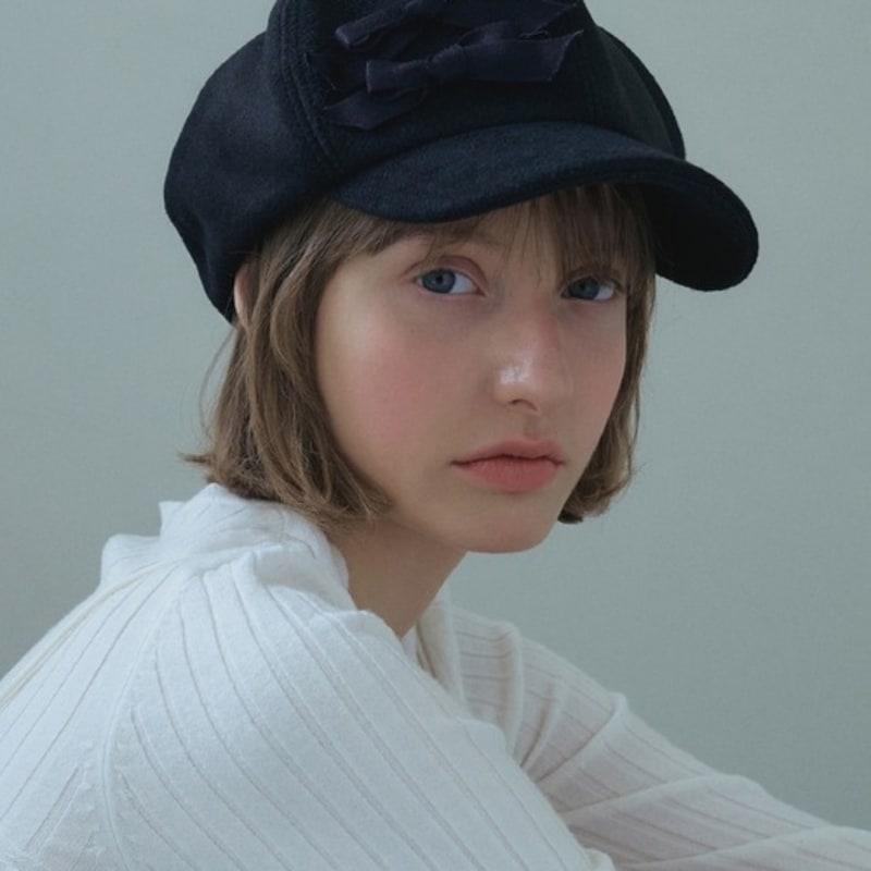 Poesiedame DOUBLE BOW MARGOT HAT IN BLACK