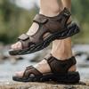Classics Style Men Sandals Outdoor Walking Summer Shoes Anti-Slippery Beach Shoes Men Comfortable Soft Leather Sandals