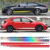 2Pcs PVC Car Body Side Decal Multi-color Racing Stripe Graphic Stickers Car Side Stickers  Auto