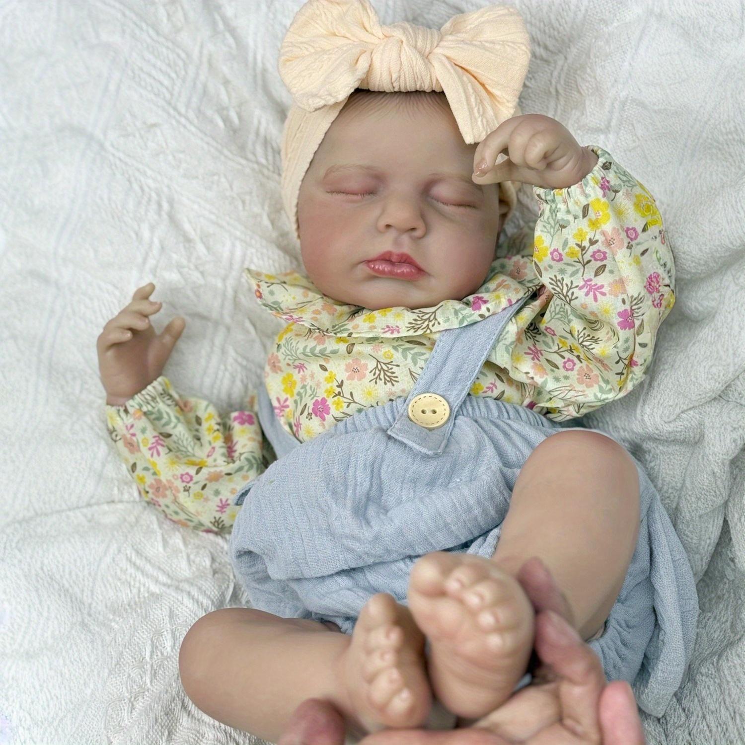 

BZDOLL 50 СМ 20 дюймов Спящая Кукла Реборн Игрушки для Девочки Мягкие Виниловые Конечности Тканевое Тело Кукла LouLou Babies Реалистичная Подарок на День Рождения Игрушка для Игры в Дом cloth body doll