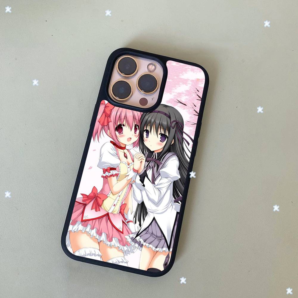Popular Anime Girl Black Silicone Hard Plastic Phone Case For Iphone 17 Air 16 15 14 13 12 11 Pro Max PC+TPU Case