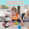 Stuffed Animal Toys Electric Funny Donkey Doll for Baby 72 Children"s Songs Plush Toys Walking and
