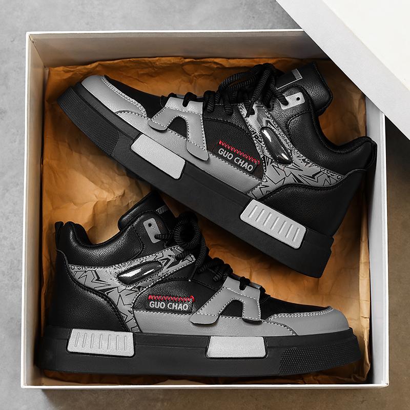 Men Shoes Sneakers High Top Mens Casual Shoes Luxury Breathable Men Walking Shoes Trend Leather Shoes for Men Running Shoes Male Footwear