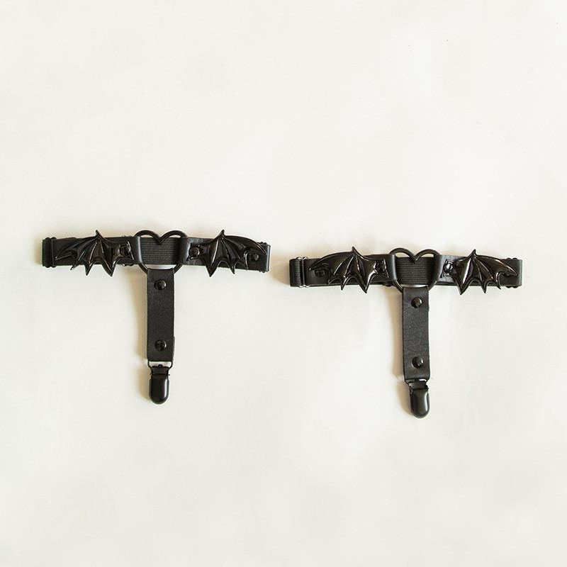 New Bat Season Wing Heart Sock Clips With Faux Leather For Women Cosplay And Daily Wear