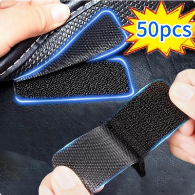 50 adet kendinden yapışkanlı halı pedleri sabitleme çıkartmalar çift yüzlü sabit yamalar ev paspaslar için Anti patinaj kaymaz bant etiket