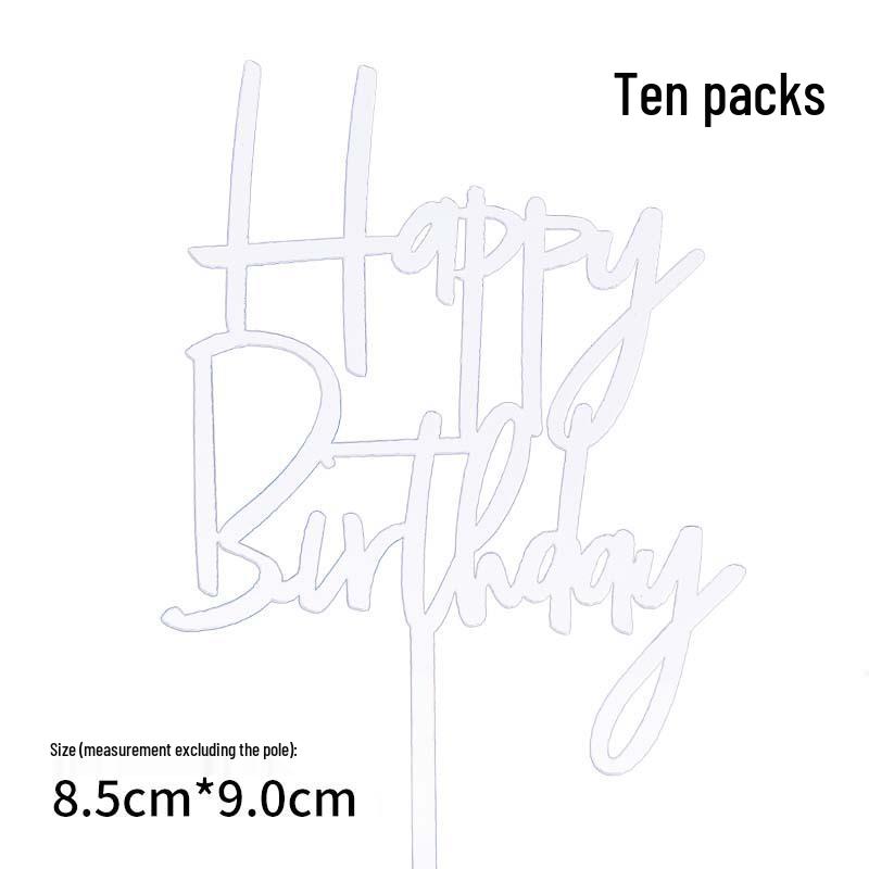 50-Pack Acrylic 'Happy Birthday' Cake Toppers - Popular Party Decorations with Free Shipping