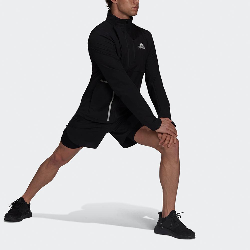 Adidas Own The Run Jacket With Stand Collar And Logo Men Jacket Black GT8926