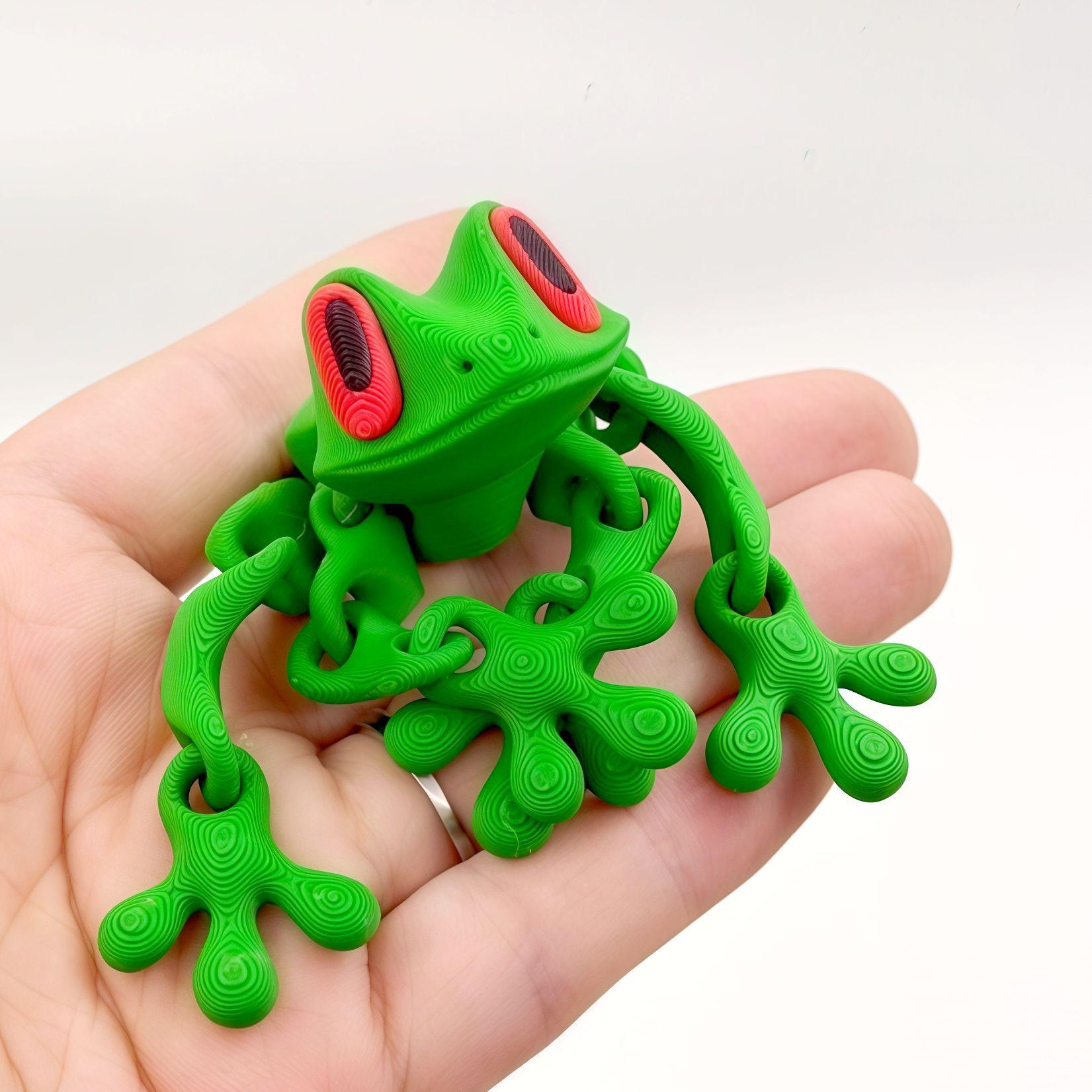 

Toys 3D Frog Magnet Multi-joint Movable Simulation Tree Frog Figurine Refrigerator Magnets 3d Printed Creativity Home Ornaments