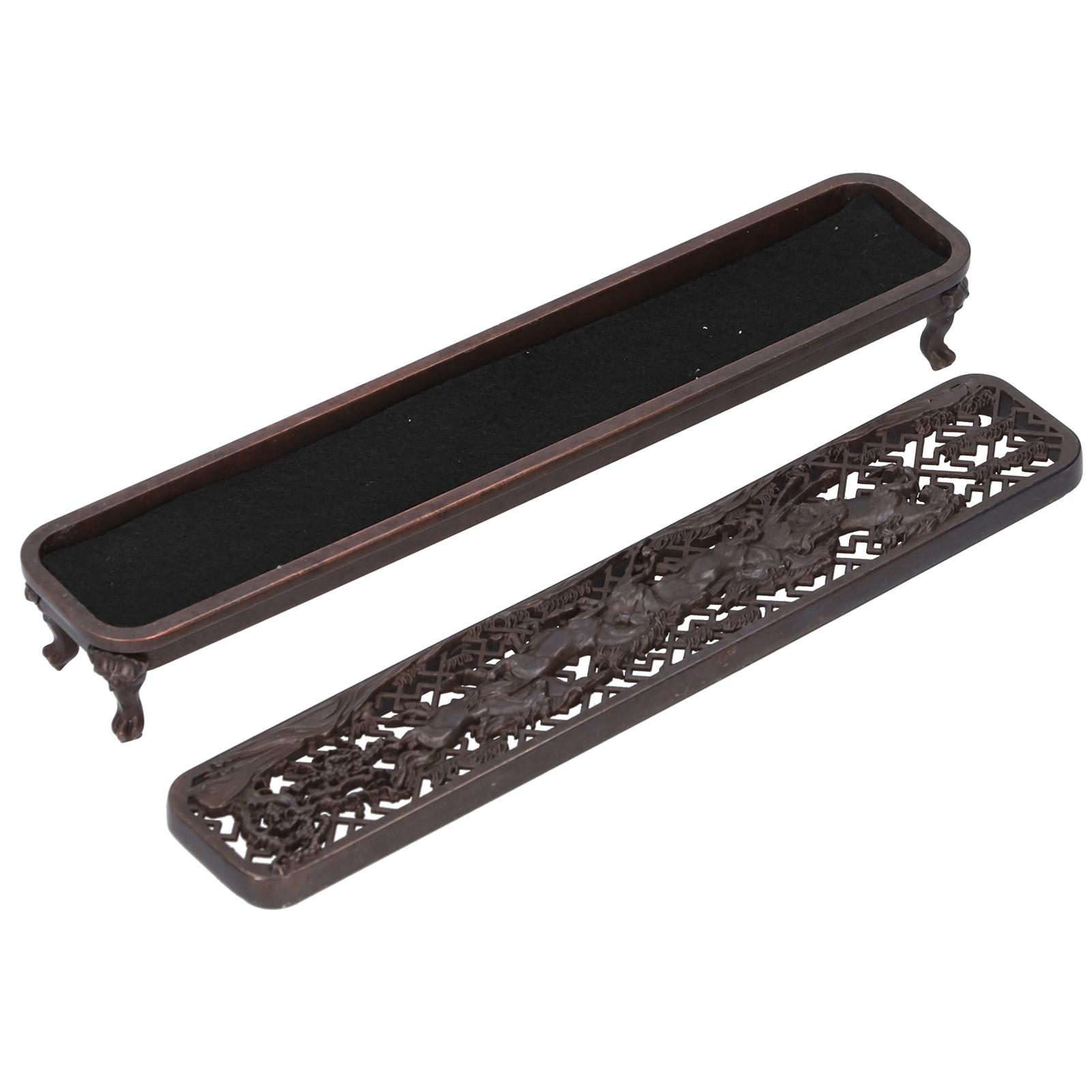 

Brass Alloy Incense Burner Home Desktop Burning Incense Holder Case for Meditation