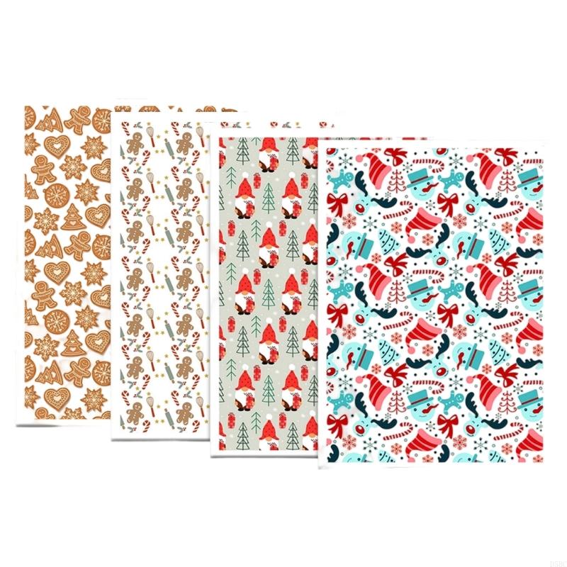 4PCS Christmas Clay Transfer Paper 95x138mm Water Soluble Paper for Clay Earring