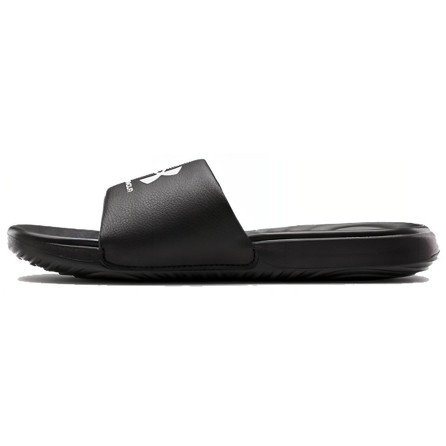 (WMNS) Under Armour Ansa Fixed Slides Black White Women s 3023772-004 EU 38