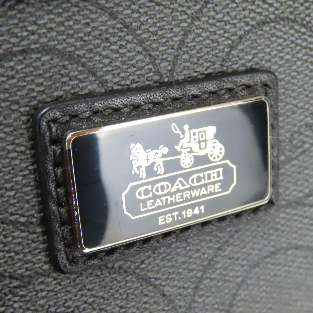 Used COACH Shoulder Bag Op art 70267 PVC gray black