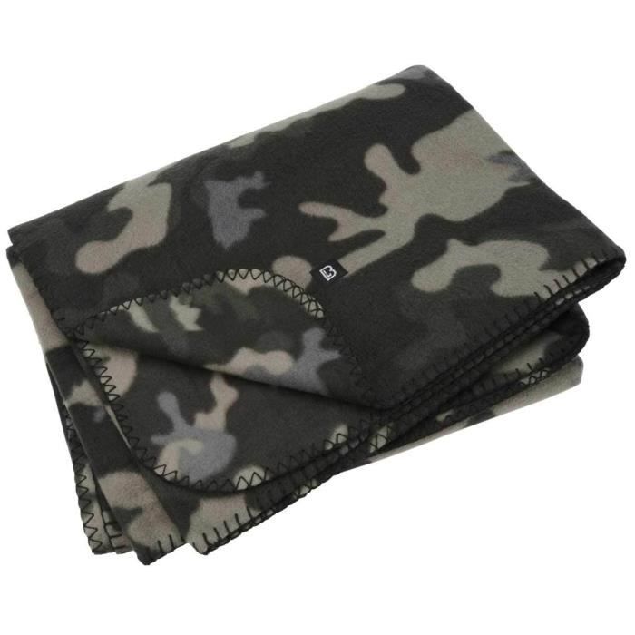 Couverture - BRANDIT - Dark Camo - Polaire Douce - 175x135 cm - Lavable