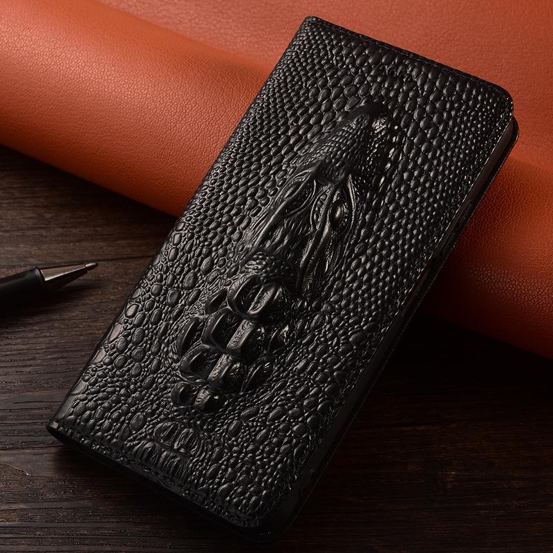 Genuine Leather Flip Cover for Samsung Galaxy S24/S23, Anti-fall Design.