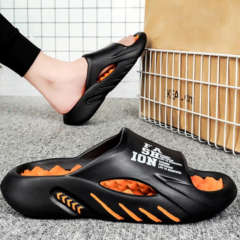 Fashion Shevalues Casual Men Massage Slippers Thick Sole House Men Sandals Outdoor Fashion Beach Slides Men's Sport Slippers Big Size