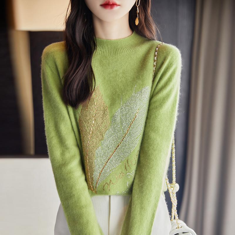 Women Sweater 100% Wool MODERN NEW SAGA Knit Pullover O-neck Thick Winter Jumpers Female Knit Tops