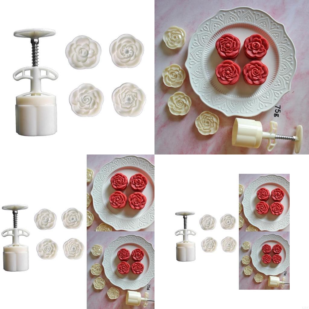 

Cookie Stamp Flower Pattern Moon Cake Molds Pastries Tool for MidAutumn Festival X3UC China Mainland