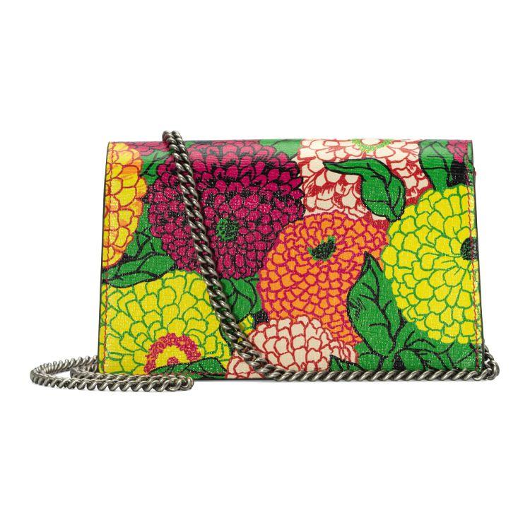Gucci Dionysus Tiger Head Buckle Ken Scott Print Chain Leather Mini Shoulder Bag Women shoulder bag Rose-Pink Multicolor 476432-UAF0N-8464