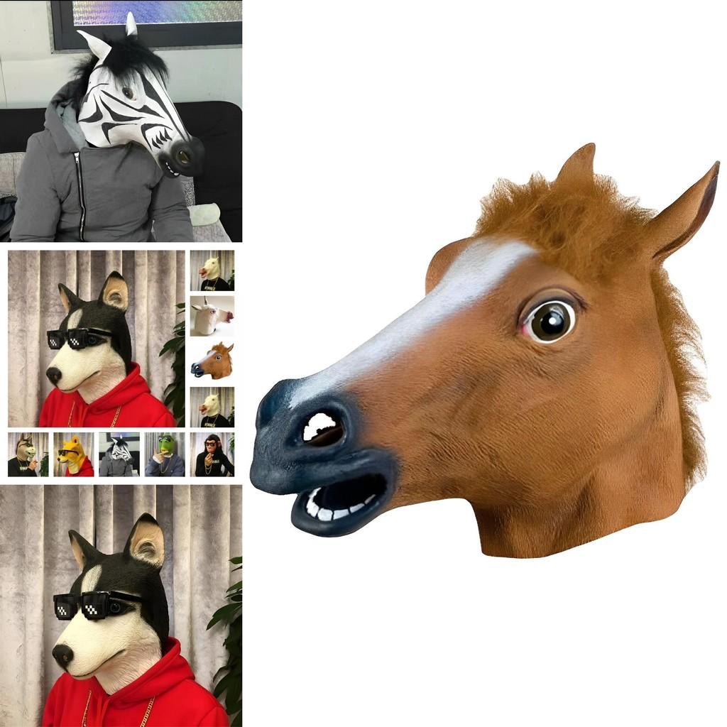 Horse Head Mask Halloween Cosplay Costume Accessory For Adults Scary And Realistic