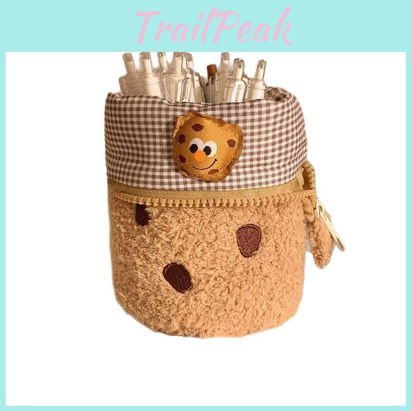 Nylon Cute Cookie Shape Pen Holder With Foldable Design For Home Office Organization