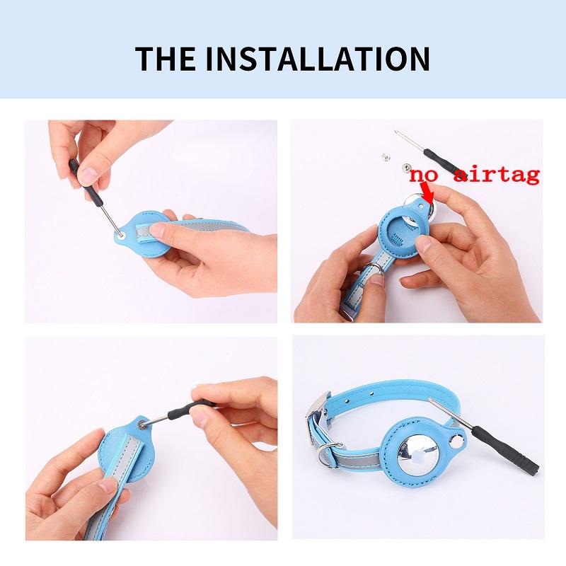 Verstellbares Leder-Haustierhalsband für Apple Airtag, Standort-Tracker, Hund, Katze, Anti-Verlust, Reflektierendes Schutzetui, Hundeprodukte