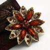 DIEZI  Bouquet Brooch Jewelry For Women Wedding Vintage Resin Flower Bride Brooch Pins Rhinestone Crystal Brooch