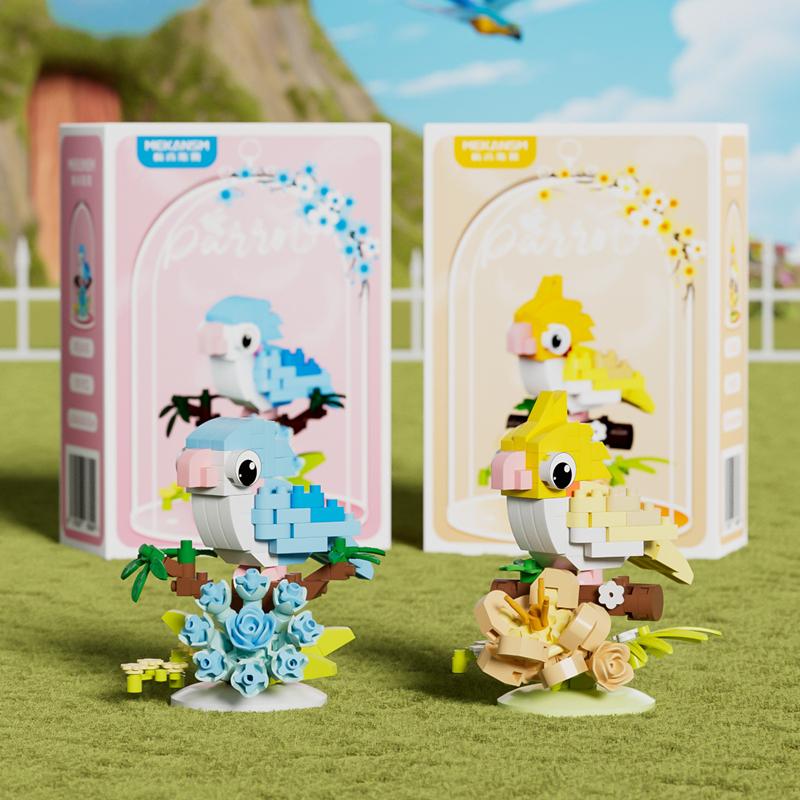New Colorful Parrot Assembled Building Blocks Toys Cute Bird Model Educational Parent-child Gift