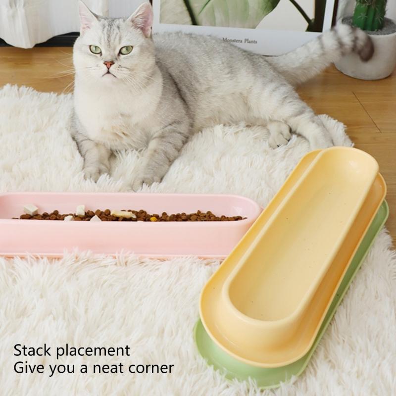 Pack of 3 Convenient Multiple Cats Feeding Stations Durably Easy to Wash Cats Feeding Dish for Multiple Cats Owner