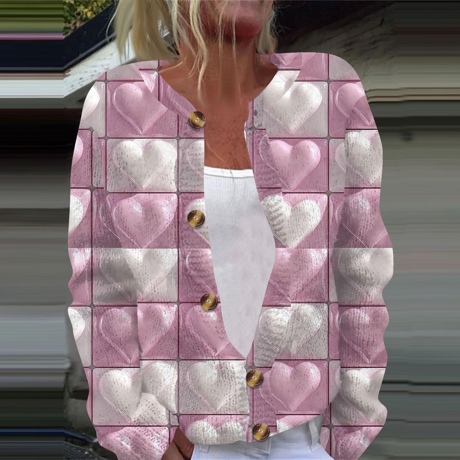 

Женская повседневная мода с принтом, длинный рукав, кардиган, куртка на пуговицах XL белый