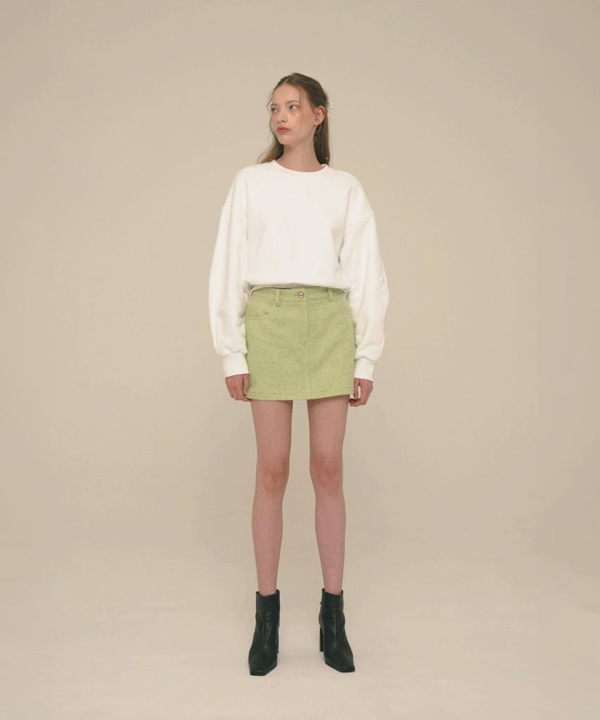 Aiseugadeuneiogongpal Herringbone Wool Blended Mini Skirt