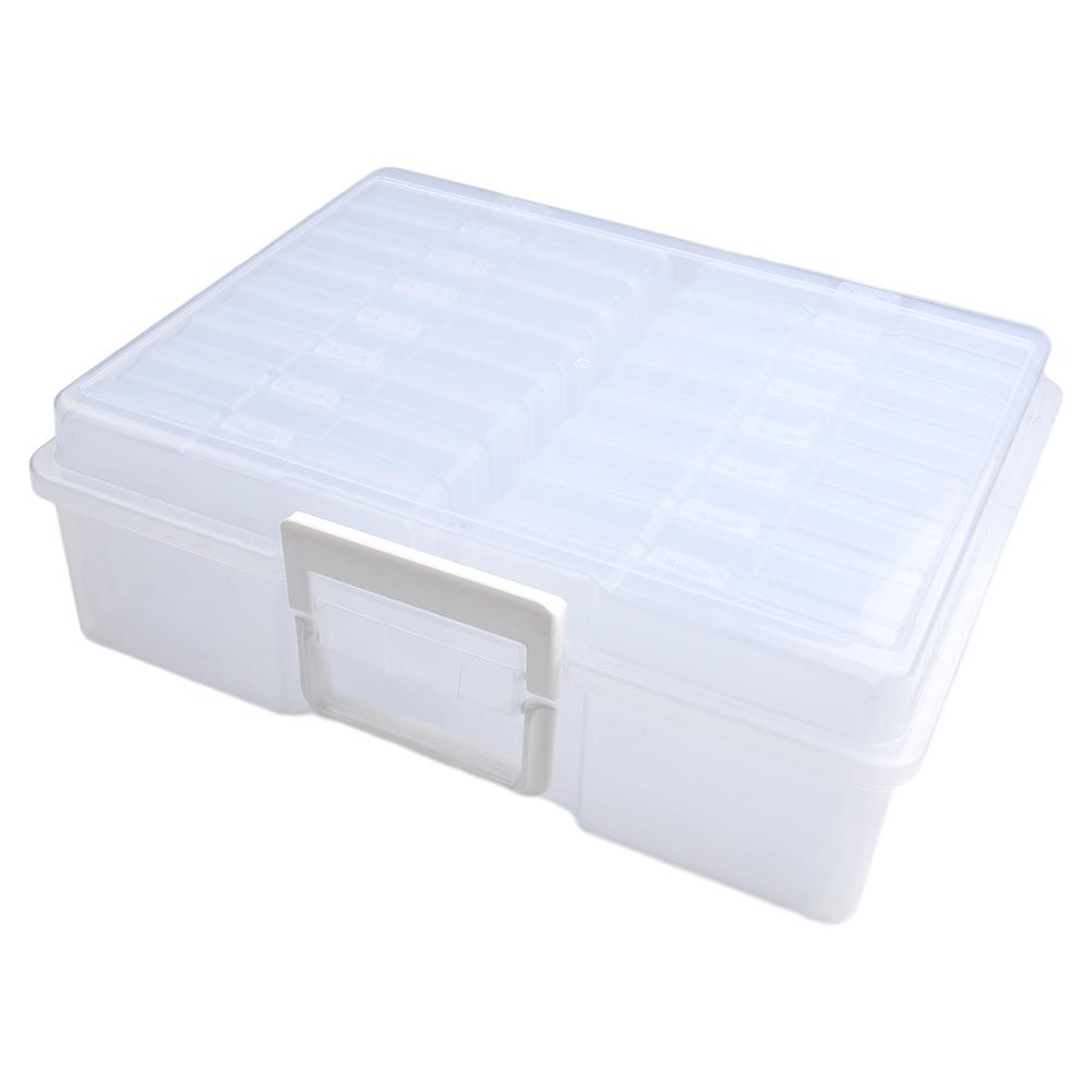 Jewelry Office Supplies Photo Storage Box 16 Boxes Cases PP Wi A Handle Transparent Wi Buckle Large Sorting Tool